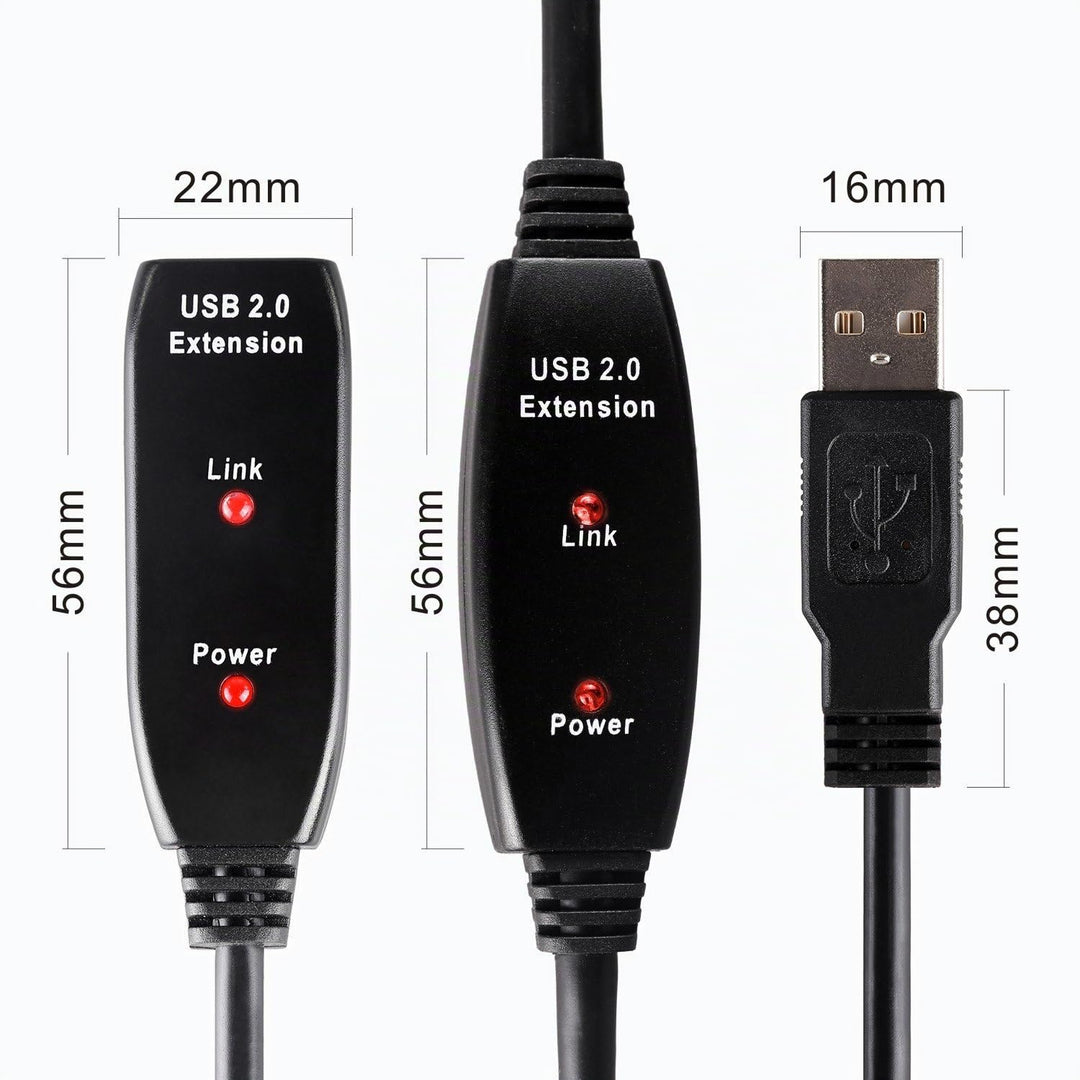 baolongking USB-Verlängerungskabel, 5 m, 10 m, 15 m, 20 m, USB 2.0, aktiver Repeater-A-Stecker auf A