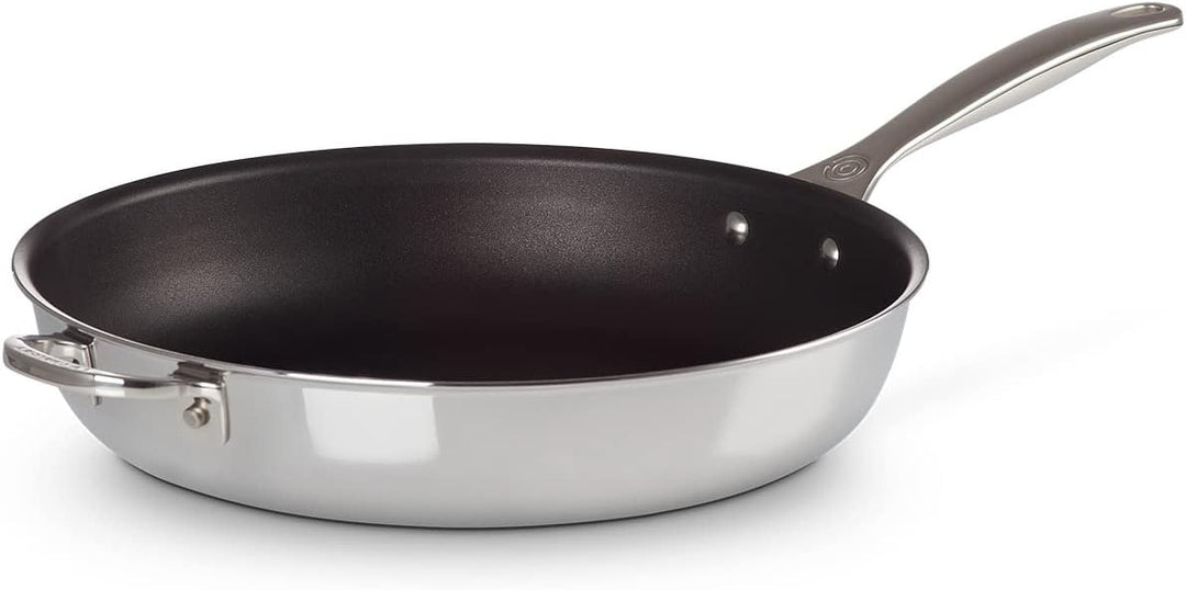 Le Creuset Antihaftbeschichtete Bratpfanne mit Gegengriff aus 3-ply PLUS Edelstahl, 32 cm, 966002320
