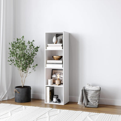 Urbn Living® Holzregal / Bücherregal - 1, 2, 3, 4 Ablagen Modern 4 Ablagefächer weiss