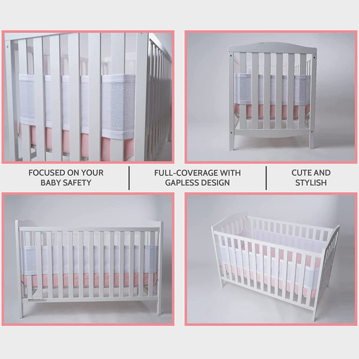 Babybett Leitplanke,Bettumrandung Nestchen,Atmungsaktiv Kinderbett Stossstange,Bettumrandung Babybet