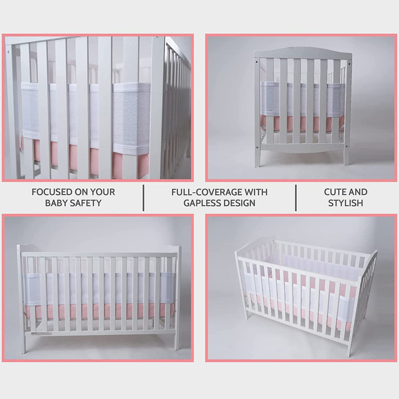 Babybett Leitplanke,Bettumrandung Nestchen,Atmungsaktiv Kinderbett Stossstange,Bettumrandung Babybet