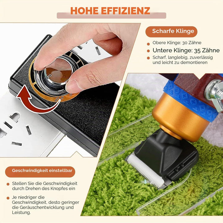 Tufting Teppichschneider, 200 W, verstellbare Geschwindigkeit, elektrischer Haarschneider für Hunde