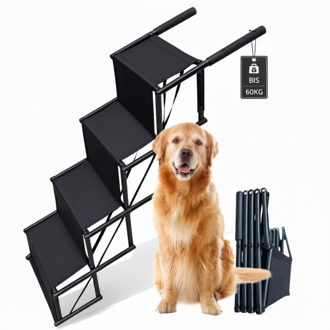 Hundetreppe Auto Klappbar - Faltbare Einstiegshilfe für Kleine bis Grosse Hunde - Höhenverstellbare