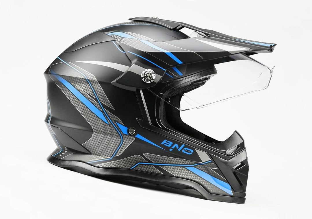 BNO Cross-3 Helm, Motocrosshelm, Corsshelm, S, M, L, XL L Matt-Schwarz-Blau, L Matt-Schwarz-Blau