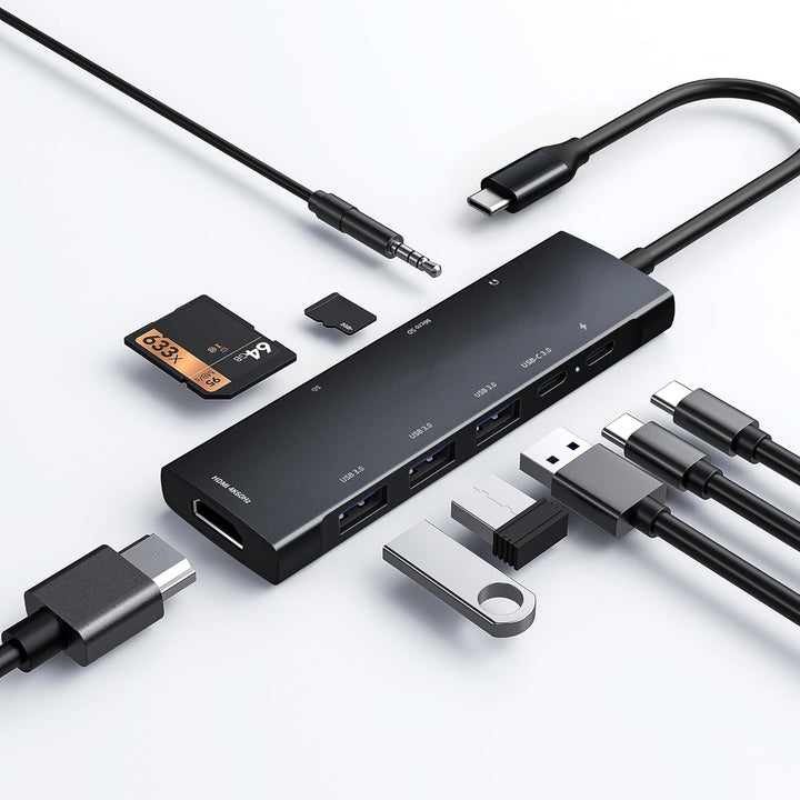 USB C HUB für iPad Pro 9-in-1 Adapter für iPad Pro M4 M2 M1 13 12.9 11 Zoll für iPad Air mit 4K HDMI