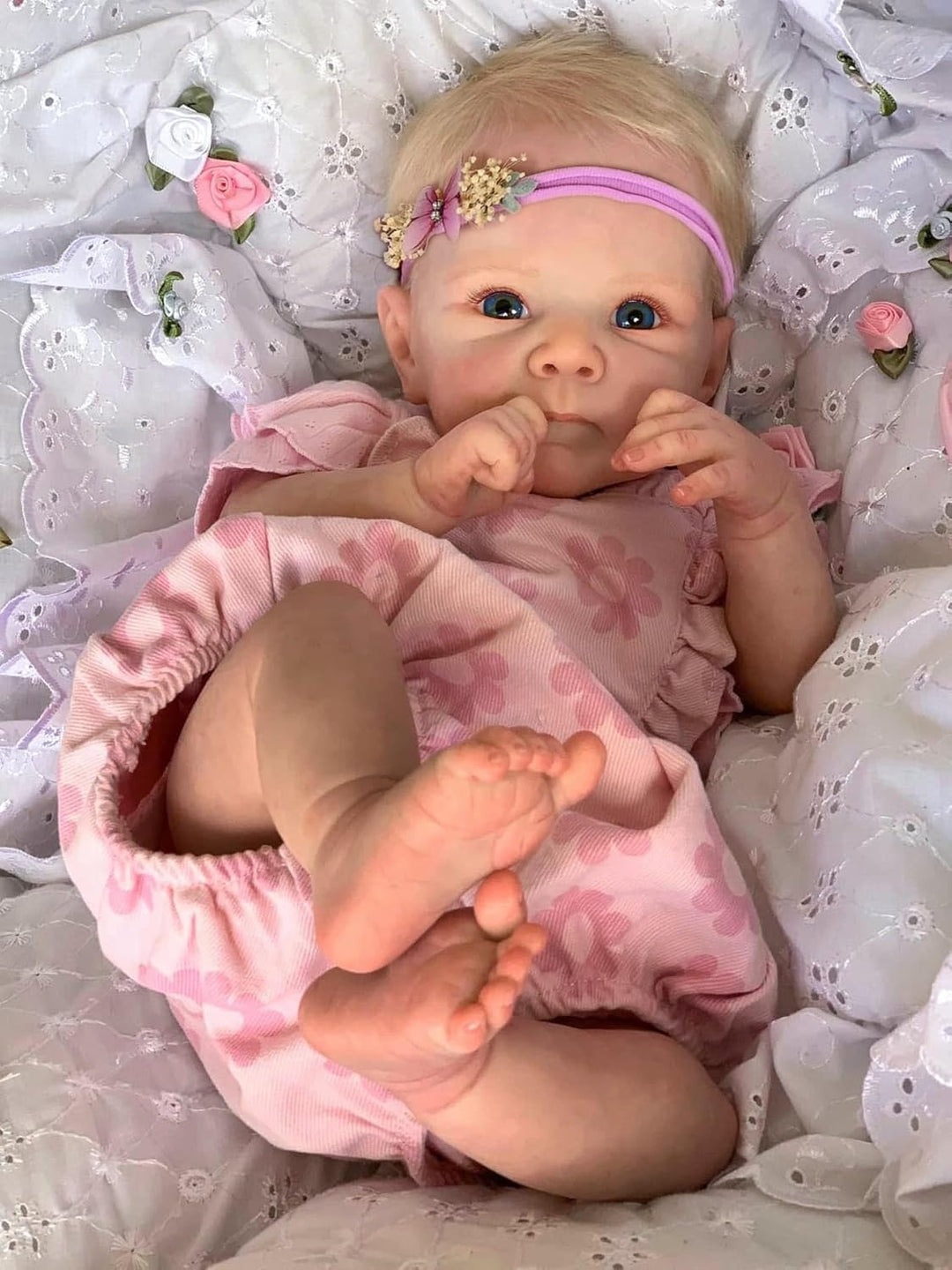 Zero pam Reborn Baby Vollsilikon Lebensecht-48CM Reborn Puppen Lebensecht, Silikon Baby Mädchen, Bab