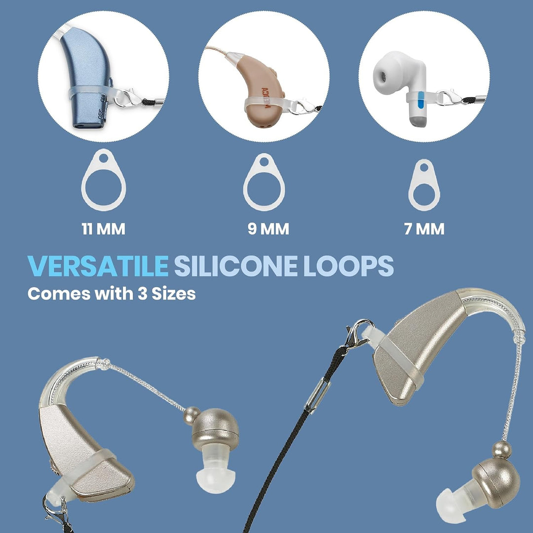 MEDca Verstärker Clips - Schutzhalter mit Anti-Verlust Lanyard Schnur - Seil mit Schlaufen, Clip und