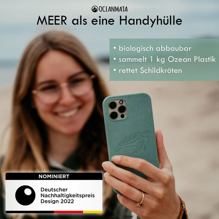 OceanMata - Bio Hülle kompatibel mit iPhone 11 Hülle turtlegrün, Plastikfrei, nachhaltig (iPhone 11,