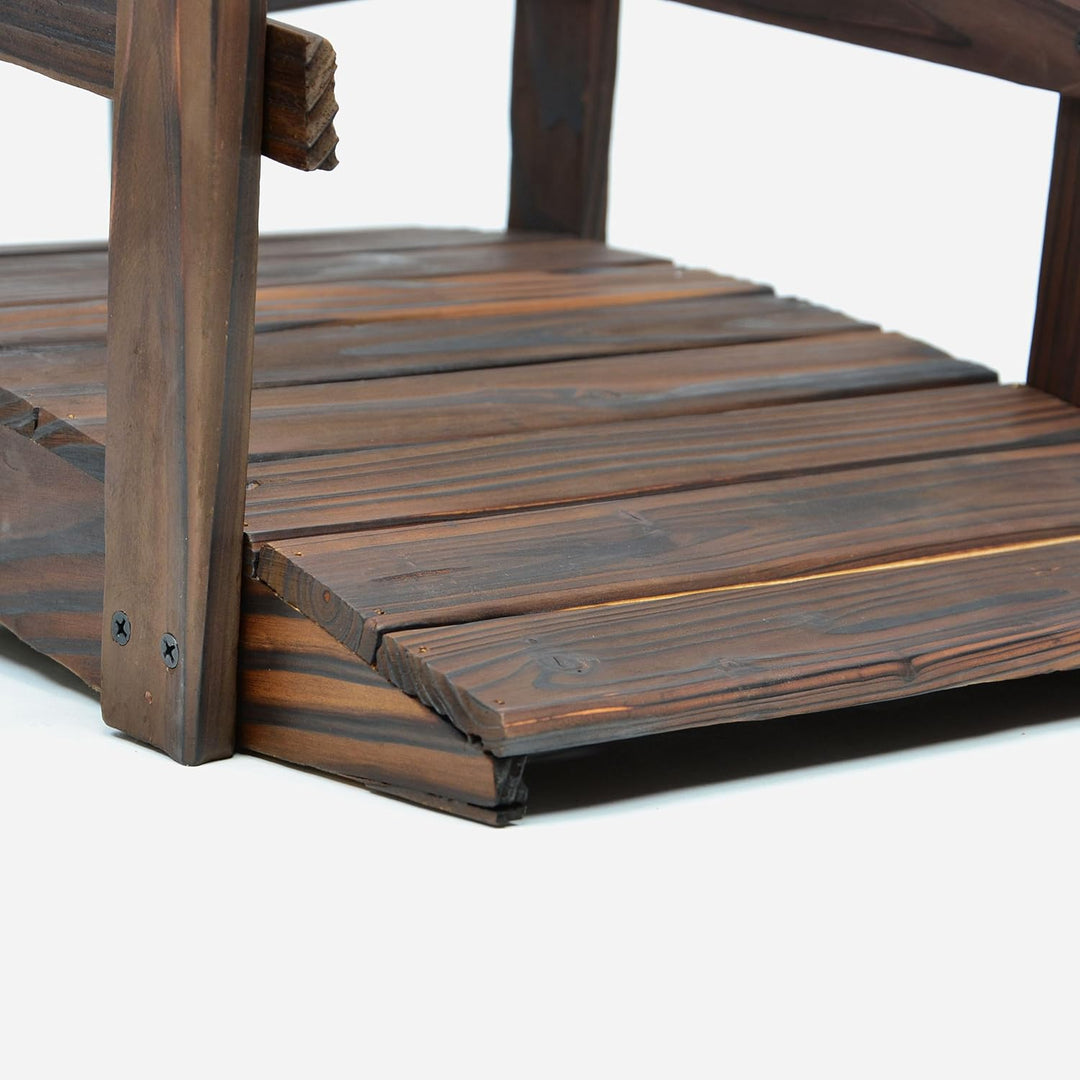 Nexos kleine Holzbrücke Teichbrücke Teich Garten Holz Deko Brücke mit Geländer braun