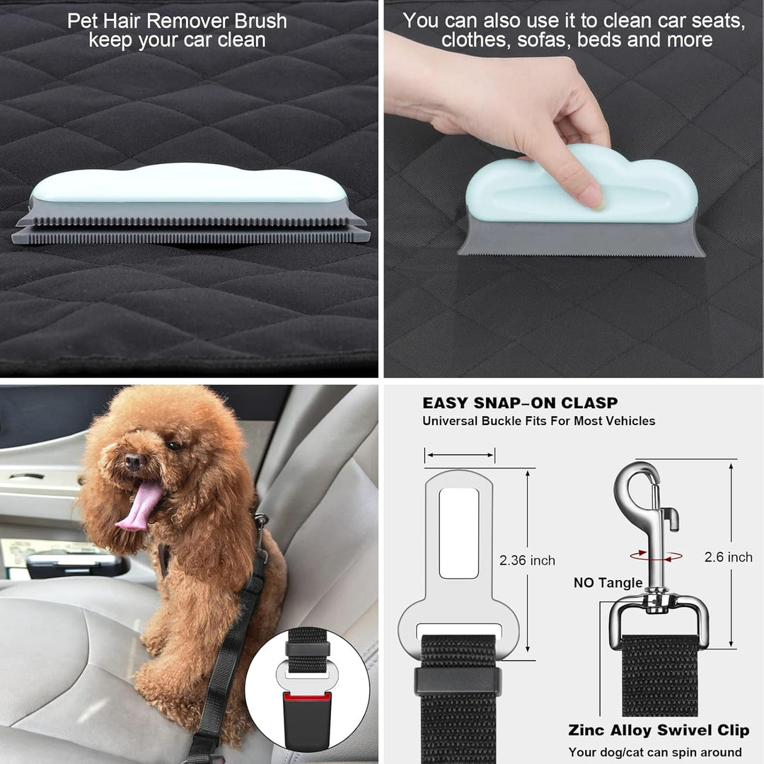 Satisby Auto Vordersitzbezug für Hunde- H55cm*W47.5cm Universell rutschfest Verstellbar Hund Autosit