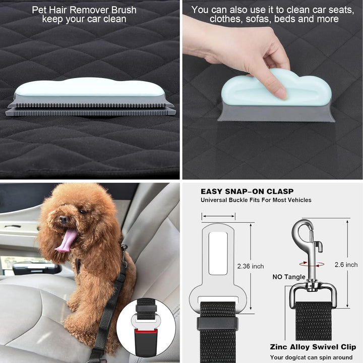 Satisby Auto Vordersitzbezug für Hunde- H55cm*W47.5cm Universell rutschfest Verstellbar Hund Autosit