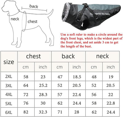 TVMALL Hundejacke Winterweste Winddicht Wasserdicht Hundemantel Kaltwetter Verdicken Warme Mäntel mi