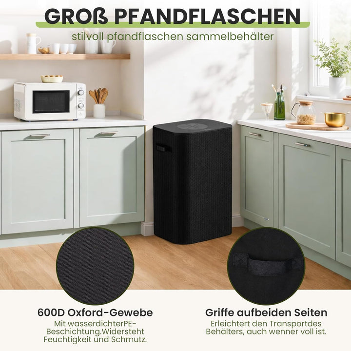 110L Gross Pfandflaschen Sammelbehälter mit Deckel & Tragetaschen,pfandflaschen behälter,Leergut sam