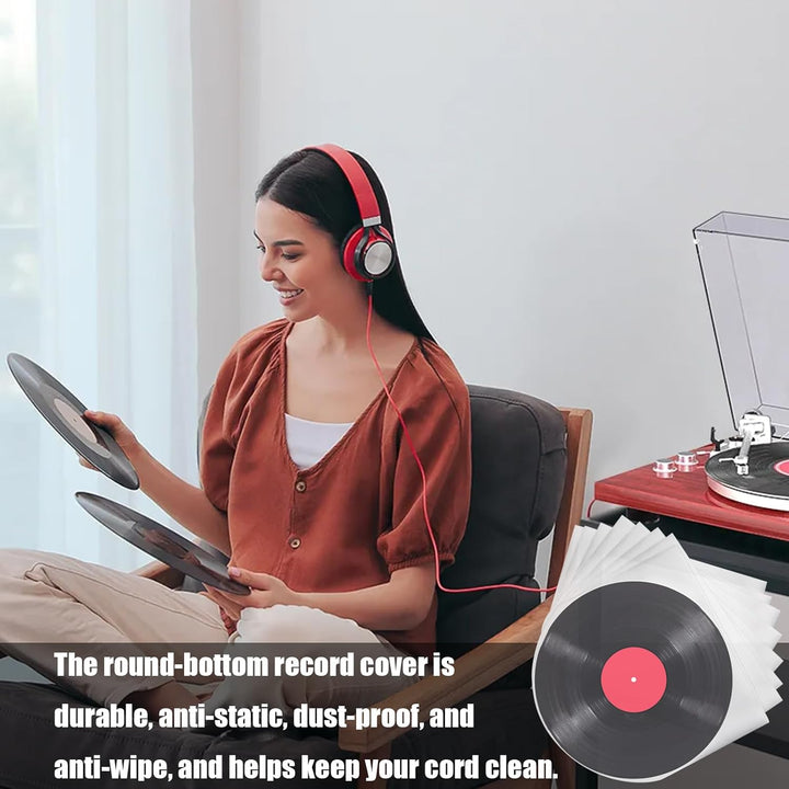 BUOSHUO 50 Stück Schallplatten-Innenhüllen 12 Zoll Antistatisch | Premium HDPE 50 Mikron für Lorde/K