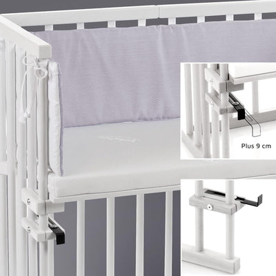 babybay Midi Beistellbett, weiss lackiert mit Matratze Classic Soft Midi Weiss Lackiert