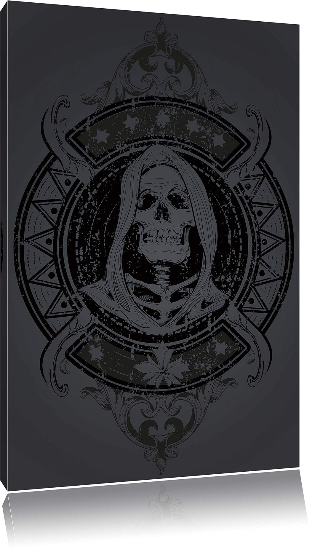 Grim reaper black Leinwandbild Bild auf Leinwand, XXL riesige Bilder fertig gerahmt mit Keilrahmen,