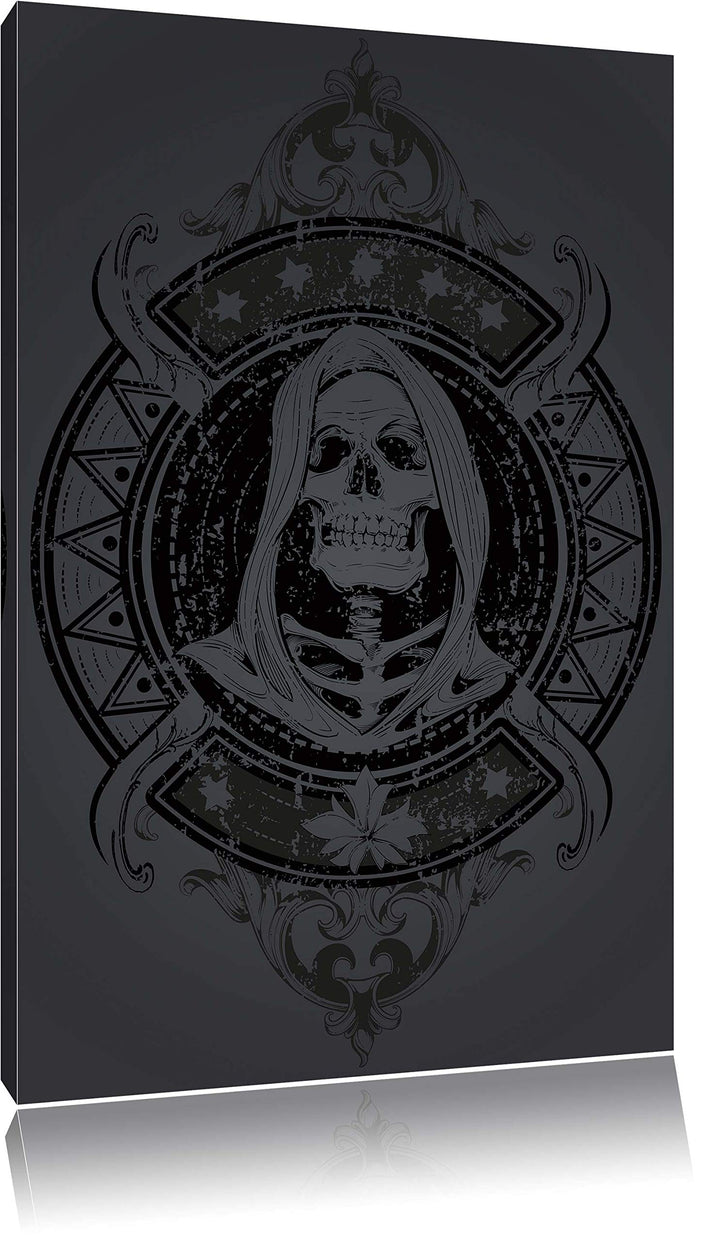 Grim reaper black Leinwandbild Bild auf Leinwand, XXL riesige Bilder fertig gerahmt mit Keilrahmen,