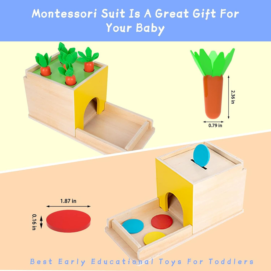 Adena Montessori Spielzeug ab 1 2 3 Jahr,Montessori Spielzeug Baby EnthäLt Karotten Ernte Spiele, Mo