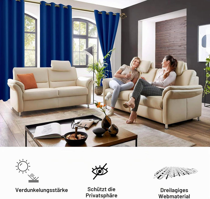 JIUZHEN Vorhänge Blickdicht mit Ösen Verdunklungs Gardinen Schlafzimmer Blickdichte Vorhänge Ösensch