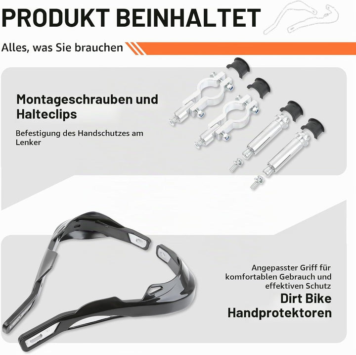 DREAMIZER Handprotektoren Motorrad Aluminium 22mm und 28mm, Handprotektoren für Offroad ATV Dirt Pit