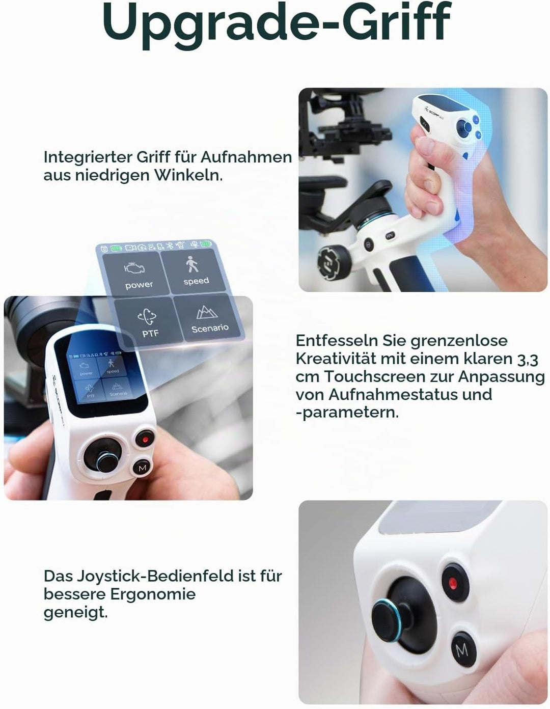 Feiyu SCORP Mini 2 Kit - AI-Tracking Stabilisator für spiegellose Kameras/Action Kamera/iPhone&amp;Samsu
