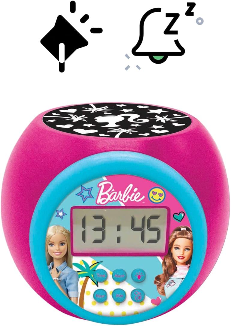 Lexibook, Barbie, Projektor-Wecker, RL977BB | Deckenprojektion, Timer, LCD-Display, Schlummerfunktio