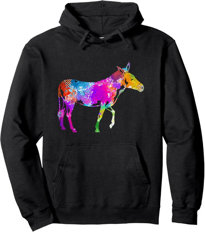 Landwirtschaft Bauernhof Tier Farbenfrohes Tiermotiv Esel Pullover Hoodie