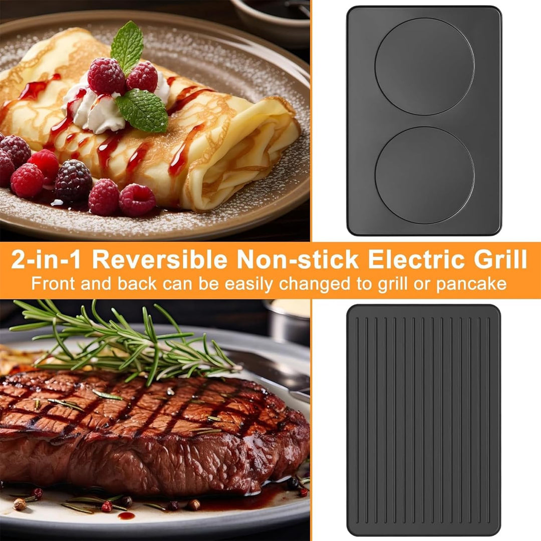 Raclette Grill Tischgrill Indoor Grill Koreanischer BBQ Grill 2 in 1 Elektrische Grillplatte Antihaf