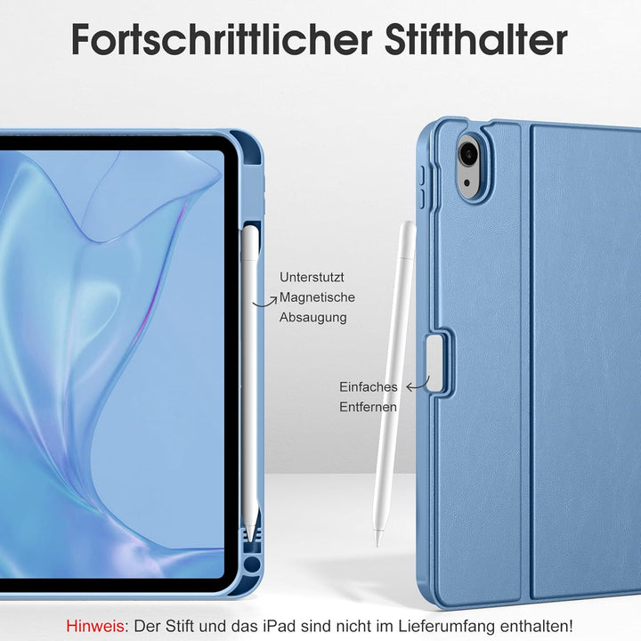 Vobafe Hülle mit Tastatur für iPad A16 11/10 Generation (2025/2022, 10,9/11 Zoll), Magnetisch Abnehm
