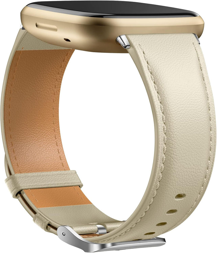 Dirrelo Echtes Leder Armband Kompatibel mit Fitbit Versa 3 Armband/Versa 4 Armband/Sense Armband/Sen