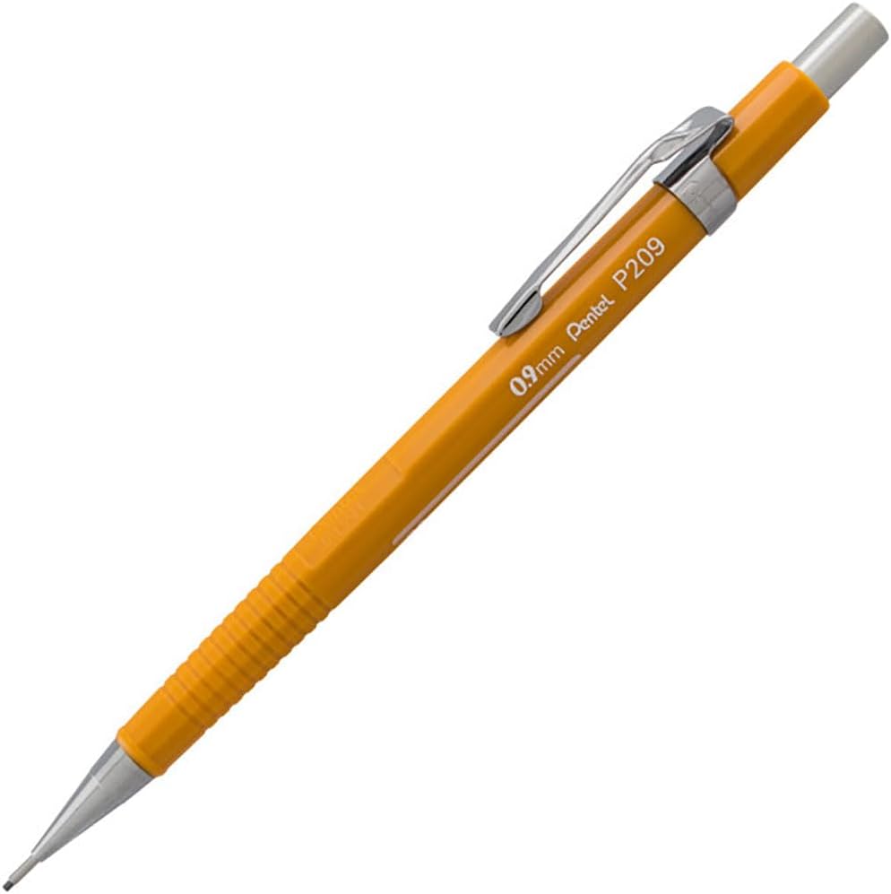 Pentel P209-G P209-G Druckbleistift, 0,9 mm, Gelb, nachfüllbar, P200 Serie 1 0,9 mm (P209) Gelb, 1 0