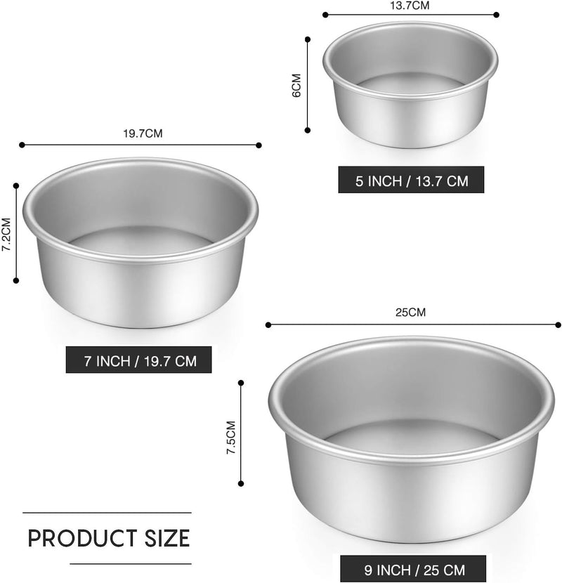 Gesentur Kuchenform Rund, Backformen Set aus Eloxiertem Aluminium Antihaftbeschichtung, mit Abnehmba