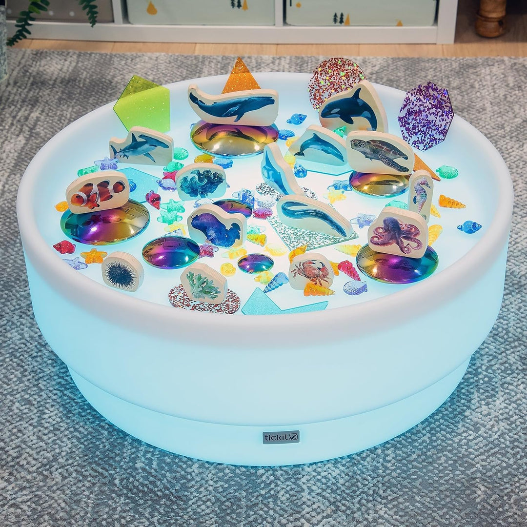 tickit Discovery Glow Low Table - Sensorischer Leuchttisch für Kinder, Farbwechsel-LED, wasserdicht