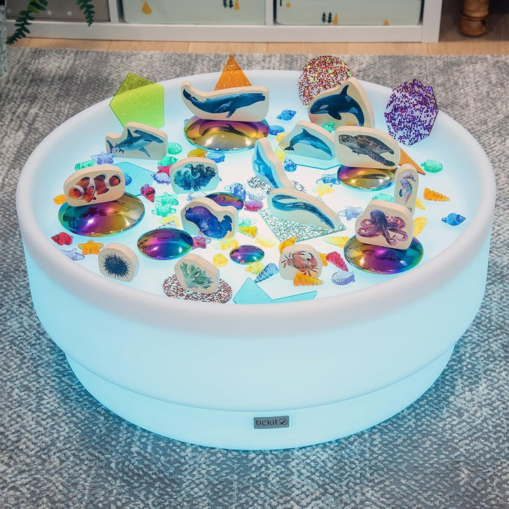 tickit Discovery Glow Low Table - Sensorischer Leuchttisch für Kinder, Farbwechsel-LED, wasserdicht