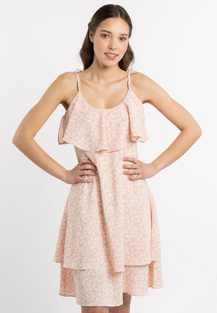 myMo Damen Nolie Kleid mit Volant XS Rosa, XS Rosa