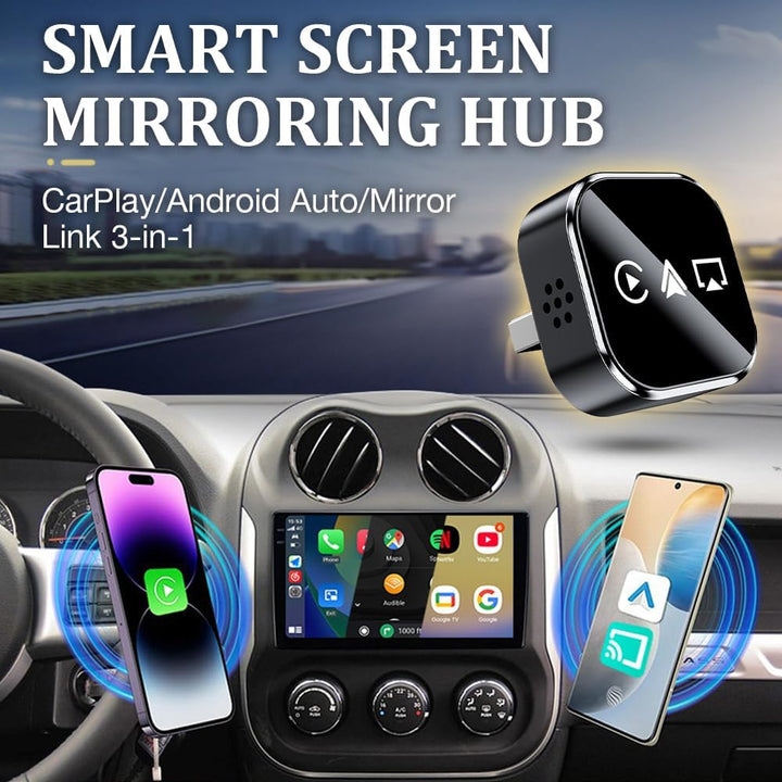 Weciau Carplay Wireless Adapter, 3-in-1 Wireless CarPlay Adapter, Upgrade Android Auto Wireless Adap