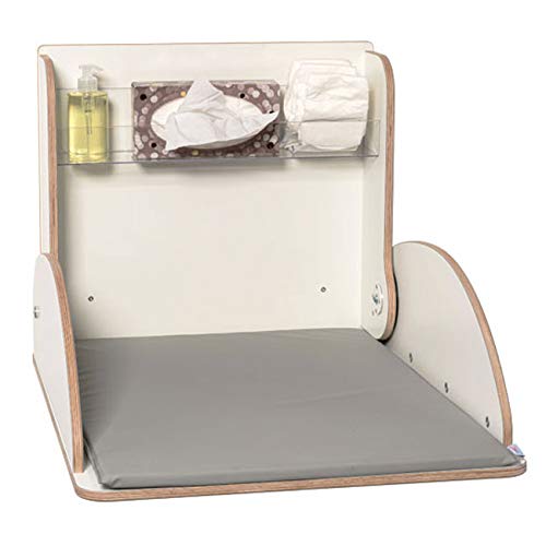 Valencia Wickeltisch- klappbar als Wandwickeltisch, Weiss, Holzwerkstoff, inkl. Wickelauflage