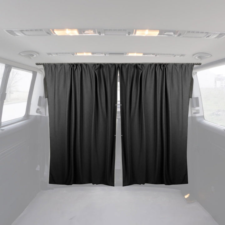 Autogardinen Fahrerhaus Mass Gardinen kompatibel mit VW T6 L1 L2 Sonnenschutz Schwarz 130x180 Grau,