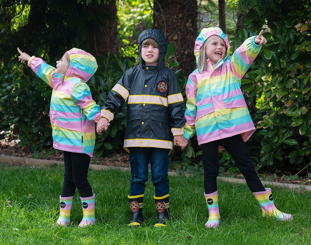 Fringoo - Regenmantel für Kinder - Dinosaurier-Design -Wasserdichte Jacke für Kinder - Mehrfarbige D