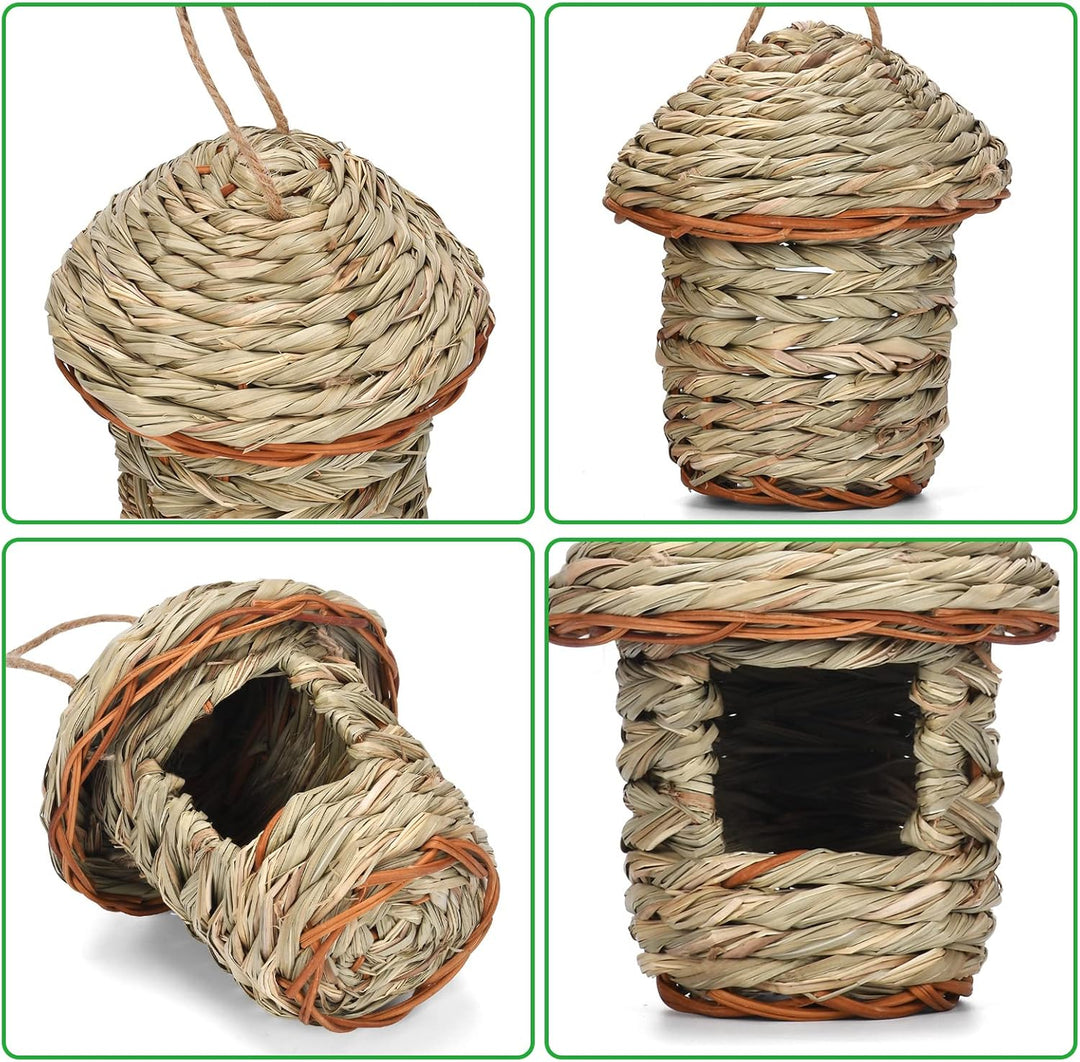3 Pcs Vogelhäus Aufhängen, Gras Bird Nest Hängendes Vögel Haus, Wildvogelnest Den Aussenbereich Gras