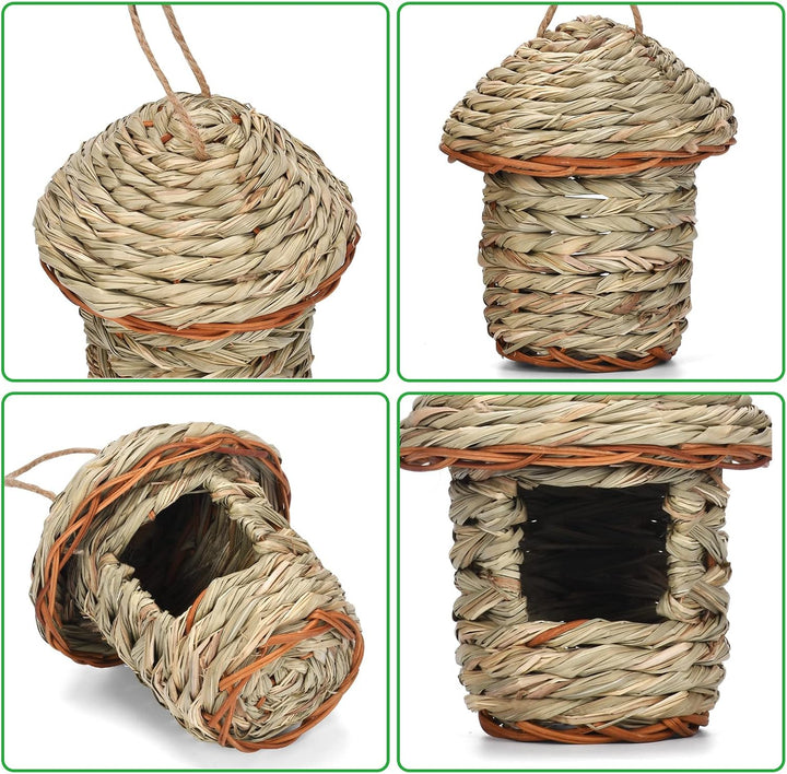 3 Pcs Vogelhäus Aufhängen, Gras Bird Nest Hängendes Vögel Haus, Wildvogelnest Den Aussenbereich Gras