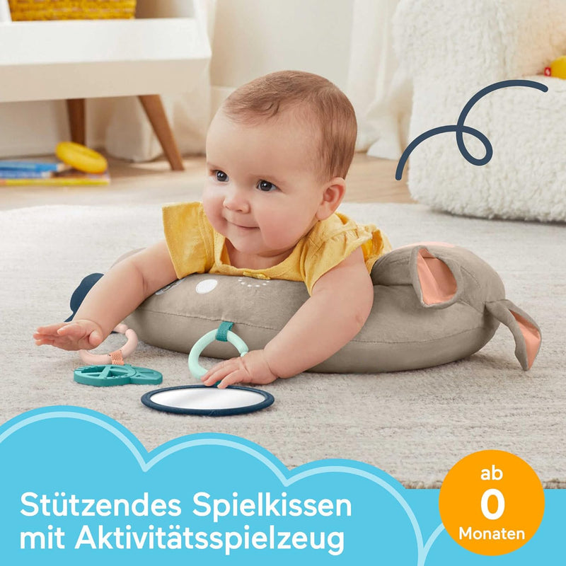 Fisher-Price HJJ16 - Rehkitz Spielkissen zum Spielen in Bauchlage mit Spiegel, BPA-freiem Beissring