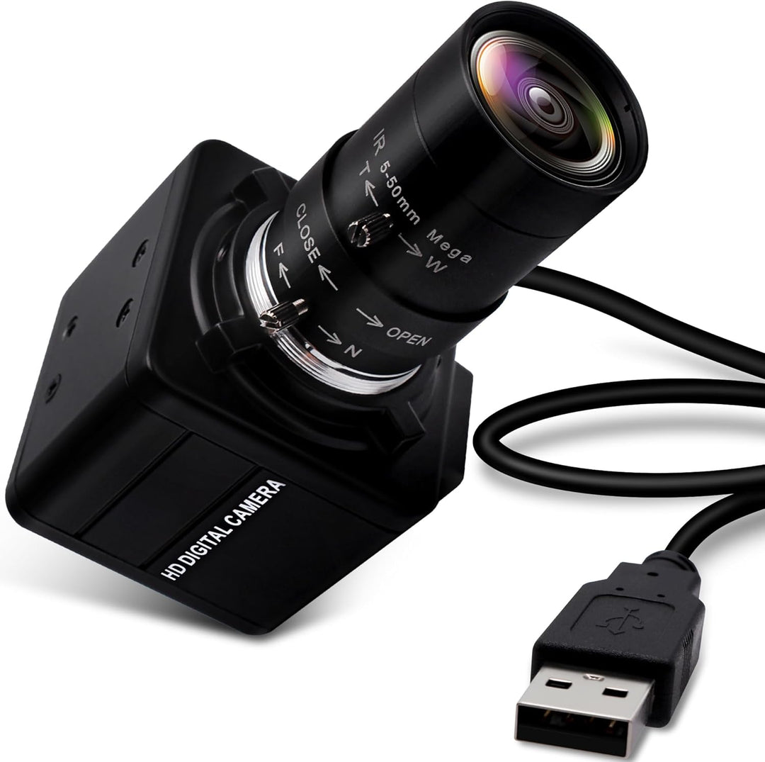 ELP 4K Web Kamera,Ultra HD IMX317 USB Kamera mit 5-50mm Zoom Objektiv,PC Mini Webkamera Unterstützun