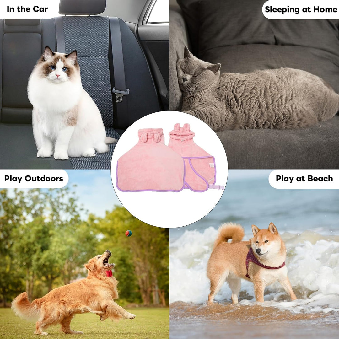 WWUFANC Hundebademantel Super Saugfähig, Schnell Trocknend, Verstellbare Schrumpfbänder Gewährleiste