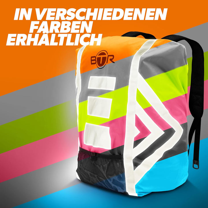 BTR Wasserfester Regenschutz für den Rucksack, Regenschutz für Schulranzen Rosa Grösse (57cm x 47cm)