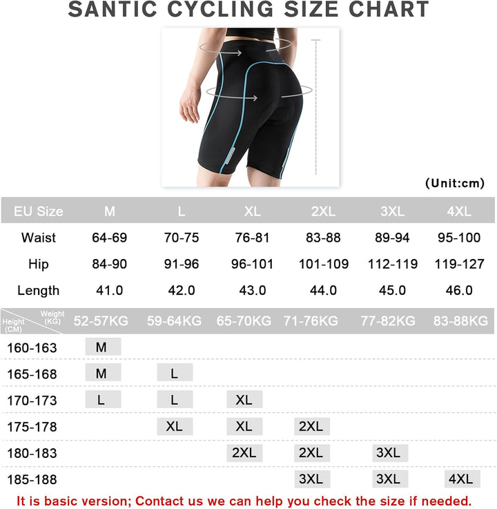 Santic Gepolsterte Kurz-Radlerhose für Damen mit 3D-Polstereinsatz Praktischer Seitentasche und UPF