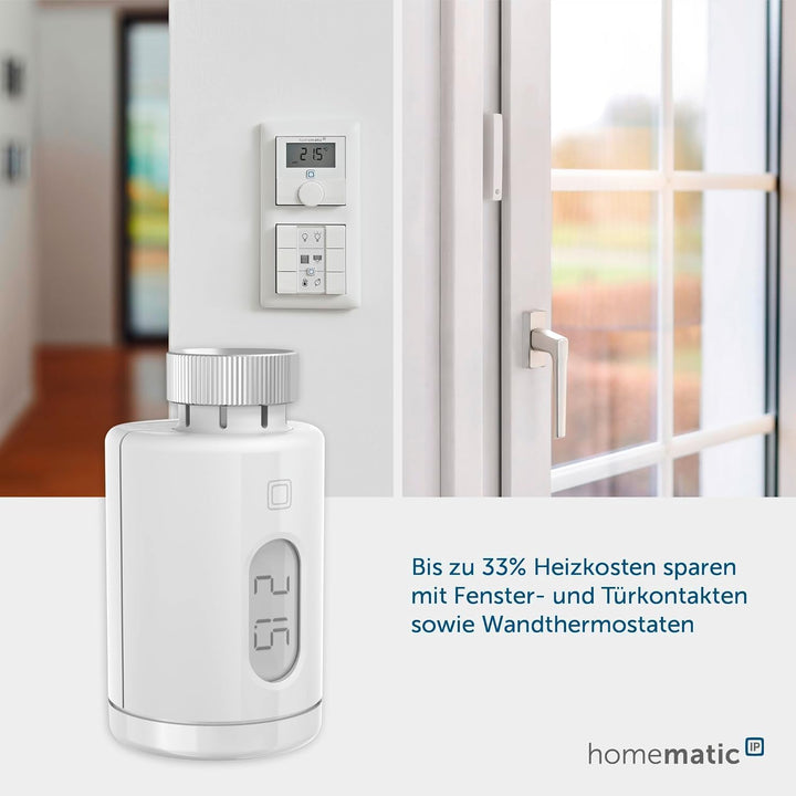 Homematic IP Smart Home Heizkörperthermostat – Pure, digitaler Thermostat Heizung, Steuerung per App
