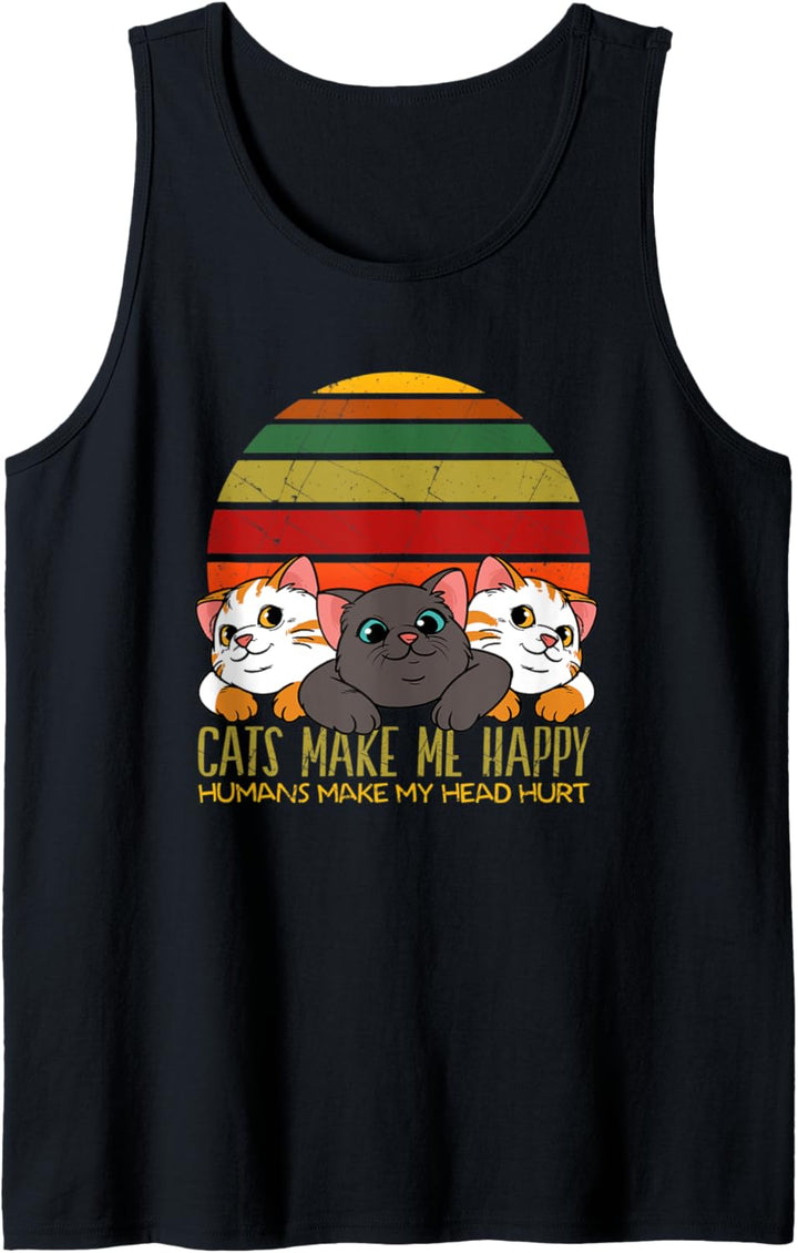 Lustiges Katzen Miau Schmusekatze Katzenfreund Miezekatzen Tank Top
