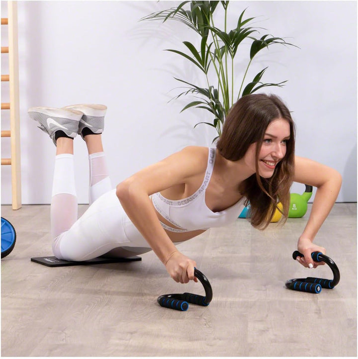 Sport-Tec Push Up Liegestützgriffe, Aufbau Brustmuskeln zu Hause oder im Fitnessstudio, Paar Blau, B