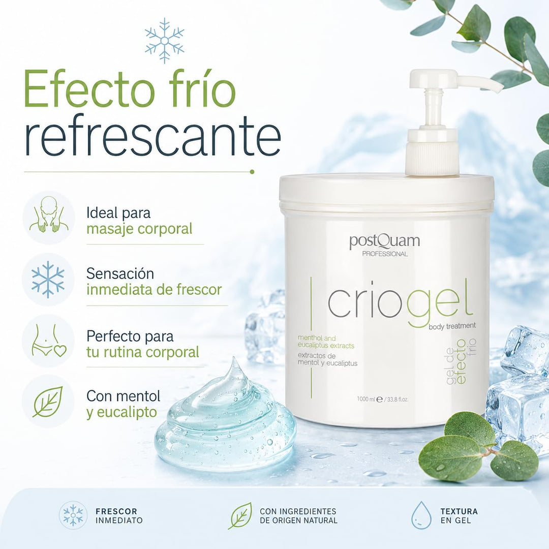 PostQuam - Criogel | Anti Cellulite Gel mit Kühleffekt für Müde Beine, Straffendes und Reduzierendes
